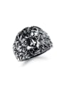 thumb Punk style Exaggerated Lion Head Titanium Men Ring 0