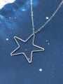 thumb 925 Sterling Silver With Platinum Plated Simplistic Star Necklaces 0