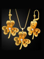 thumb 18K Flower Zircon Colorfast Two Pieces Jewelry Set 0