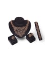 thumb Alloy Imitation-gold Plated Vintage style Hollow Flower-shaped Four Pieces Jewelry Set 0