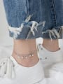 thumb 925 Sterling Silver With Platinum Plated Personality round box chain Anklets 2