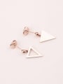 thumb Simple Triangle Asymmetric Titanium Earrings 1