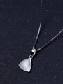 thumb Temperament Triangle Shaped S925 Silver Opal Pendant 1