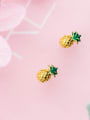 thumb Personality Cute golden fruit Pineapple S925 Silver earrings 3