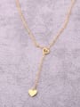 thumb Titanium With Gold Plated Simplistic Heart  Hollow Locket Necklace 2