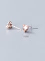 thumb 925 Sterling Silver With Rose Gold Plated Personality Animal Fox Stud Earrings 1