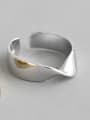 thumb 925 Sterling Silver With Glossy Simplistic Irregular free size Rings 1