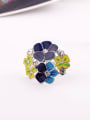 thumb Exaggerate Colorful Flower Alloy Statement Ring 0