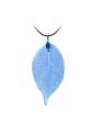 thumb Creative Leaf Shaped Artificial Leather Necklace 0