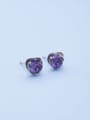 thumb Exquisite Purple Zircon Heart Earrings 3