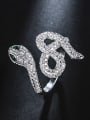 thumb Creative new miniature zircon snake shape free size ring 2
