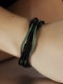 thumb Simple Green Braided Rope Woven PU Men Bracelet 1