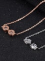 thumb Simple Kissing Fish Rose Gold Plated Titanium Necklace 2