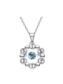 thumb Simple austrian Crystals Round Silver Necklace 0