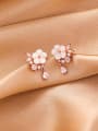 thumb Alloy With Platinum Plated Cute Acrylic Flower Stud Earrings 1