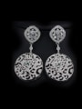 thumb Platinum Plated Zircons Drop Chandelier earring 0