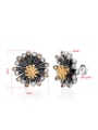 thumb Trendy 18K Gold Plated Rhinestone Chrysanthemum Shaped Two Pieces Jewelry Set 2