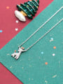 thumb All-match Deer Shaped Shimmering Rhinestone Silver Necklace 1