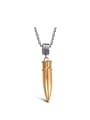 thumb Personalized Bullet Pendant Rhinestones Titanium Necklace 0