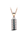 thumb Fashion Rectangular Cubic Zirconias Copper Necklace 0