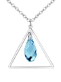 thumb Simple Hollow Triangle Water Drop austrian Crystal Alloy Necklace 2