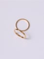 thumb Titanium With Gold Plated Simplistic  Smooth Round Band Rings 4