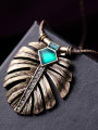 thumb Rretro Alloy Feather Shaped Necklace 3