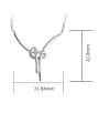 thumb 925 Sterling Silver With White Gold Plated Simplistic Irregular Necklaces 2