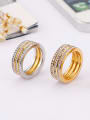 thumb Stainless Steel With Rhinestone Trendy Band Rings 2