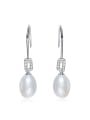 thumb Simple Water Drop Freshwater Pearl 925 Silver Earrings 0