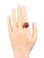 thumb Retro style Resin Round stone Crystals Alloy Ring 1
