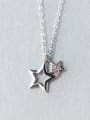 thumb Trendy Star Shaped S925 Silver Rhinestone Necklace 0