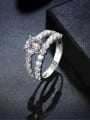 thumb Fashion Double Layer Platinum Plated Zircon Ring 1