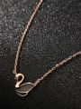 thumb 925 Sterling Silver With Rose Gold Plated Cute Swan Necklaces 1