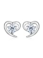 thumb Tiny 925 Silver Heart Cubic Zircon Stud Earrings 0