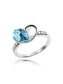 thumb Simple Water Drop austrian Crystal Heart Alloy Ring 2