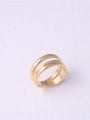 thumb Titanium With Gold Plated Simplistic Smooth Round Band Rings 2