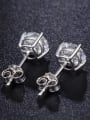 thumb Shining AAA Zircons Elegant Silver Stud Earrings 2