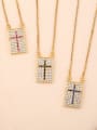 thumb Copper With  Cubic Zirconia Personality Cross Necklaces 4