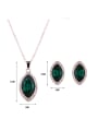 thumb Alloy Rose Gold Plated Fashion Water Drop shaped Artificial Stone Two Pieces Jewelry Set 2