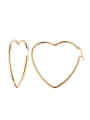 thumb Elegant Gold Plated High Polished Heart Shaped Drop Earrings 0