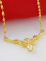 thumb Elegant 24K Gold Plated Flower Design Rhinestone Necklace 2