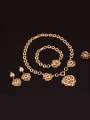 thumb Alloy Imitation-gold Plated Vintage style Flower-shaped Four Pieces Jewelry Set 1