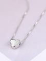 thumb Simple Heart shaped Silver Necklace 0