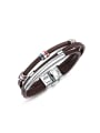 thumb Fashion Multi-band Titanium Artificial Leather Men Bracelet 0