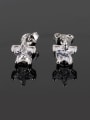 thumb Five Pointed Star Zircon Nickel Free Thick Platinum Plated Ear Studs 0