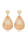 thumb Hollow Water Drop Rose Gold Plated Drop Earrings 0