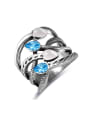 thumb Personality Cross Opal Stone Silver Plated Ring 0