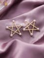 thumb Alloy With Artificial Pearl  Simplistic Star Stud Earrings 0