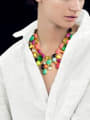 thumb Alloy Artificial Stones Sweet and Elegant Sweater Necklace 1